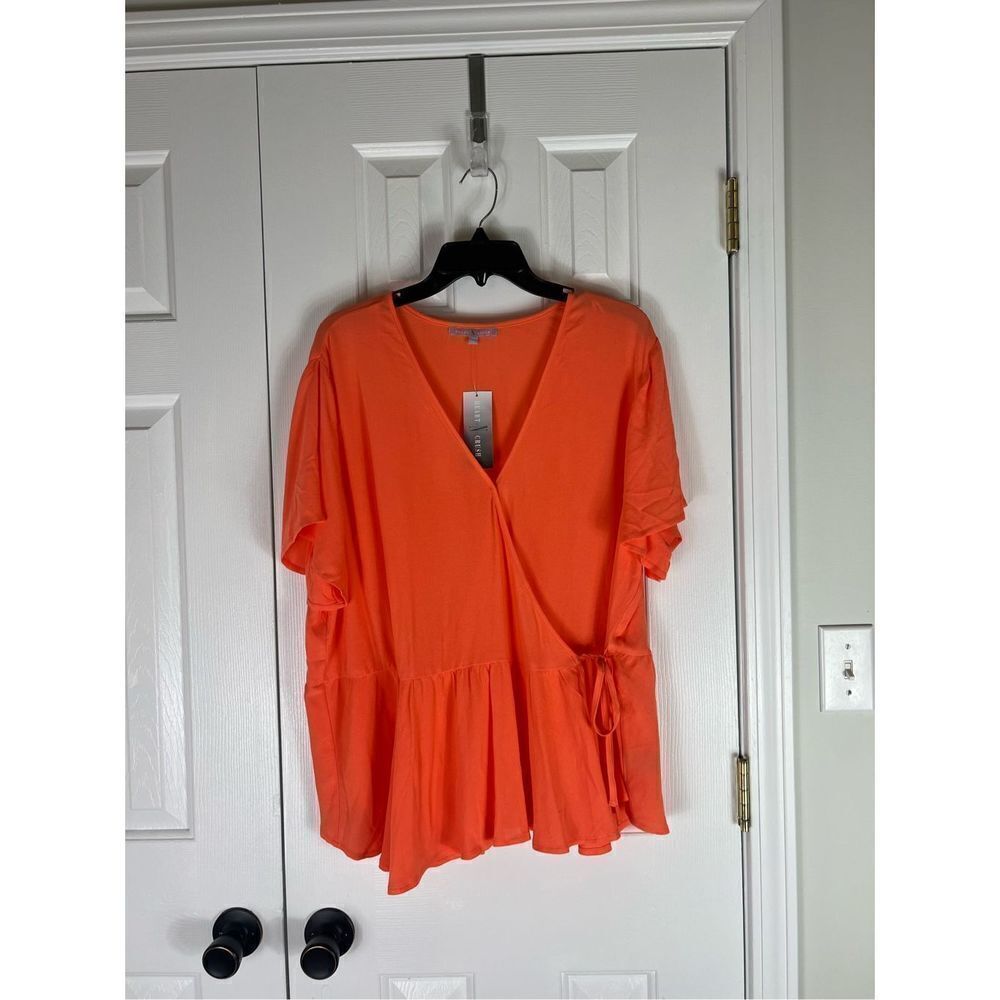 Orange Wrap Blouse